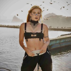 Black Buckle Bamboo Harness Top